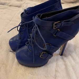 Bright Blue Ankle Booties Size 10